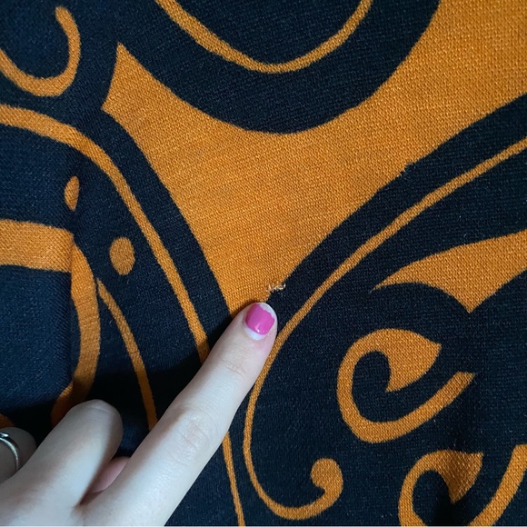 1970s Handmade Vintage Groovy Patterned Bell Sleeve Kaftan Dress - Picture 16 of 16